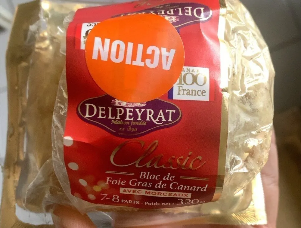Bloc de foie gras de canard avec morceaux