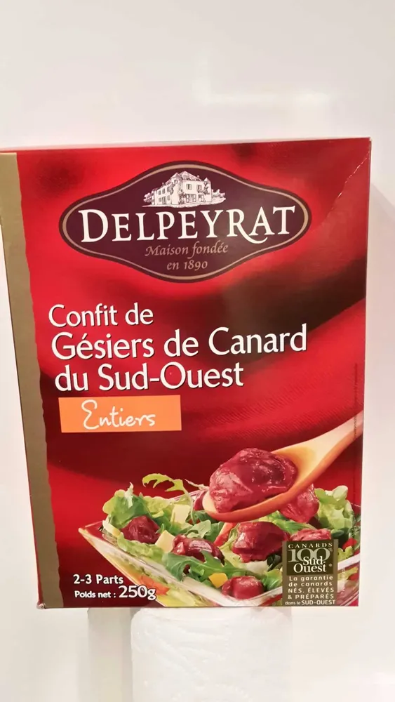 Confit de Gésiers de Canard du Sud-Ouest Entiers