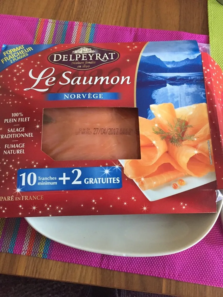 Saumon fumé norvège delpeyrat 10 tranches