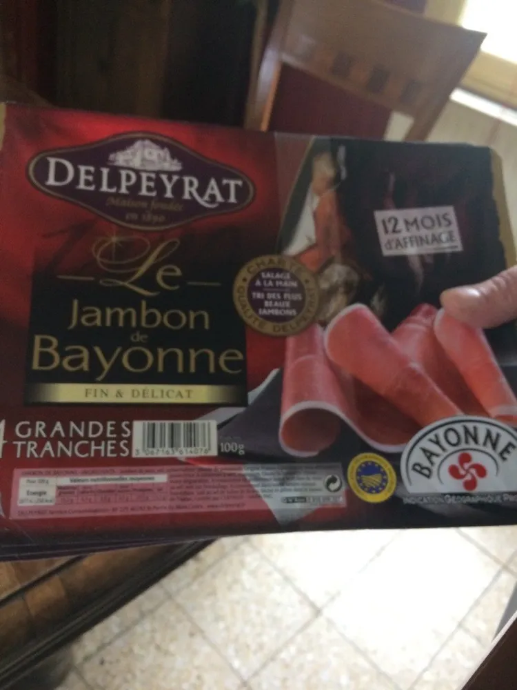 Jambon de bayonne fin et delicat 12 mois d'affinage