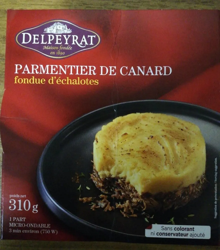 Parmentier de canard fondue d'échalotes