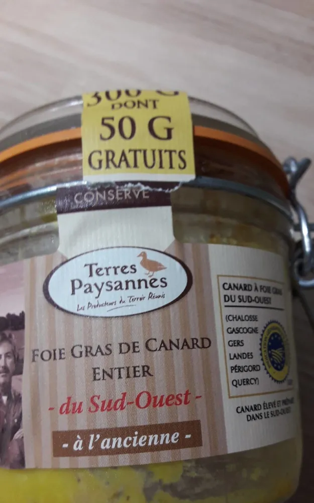 Fois-Gras de canard entier du Sud Ouest à l'ancienne