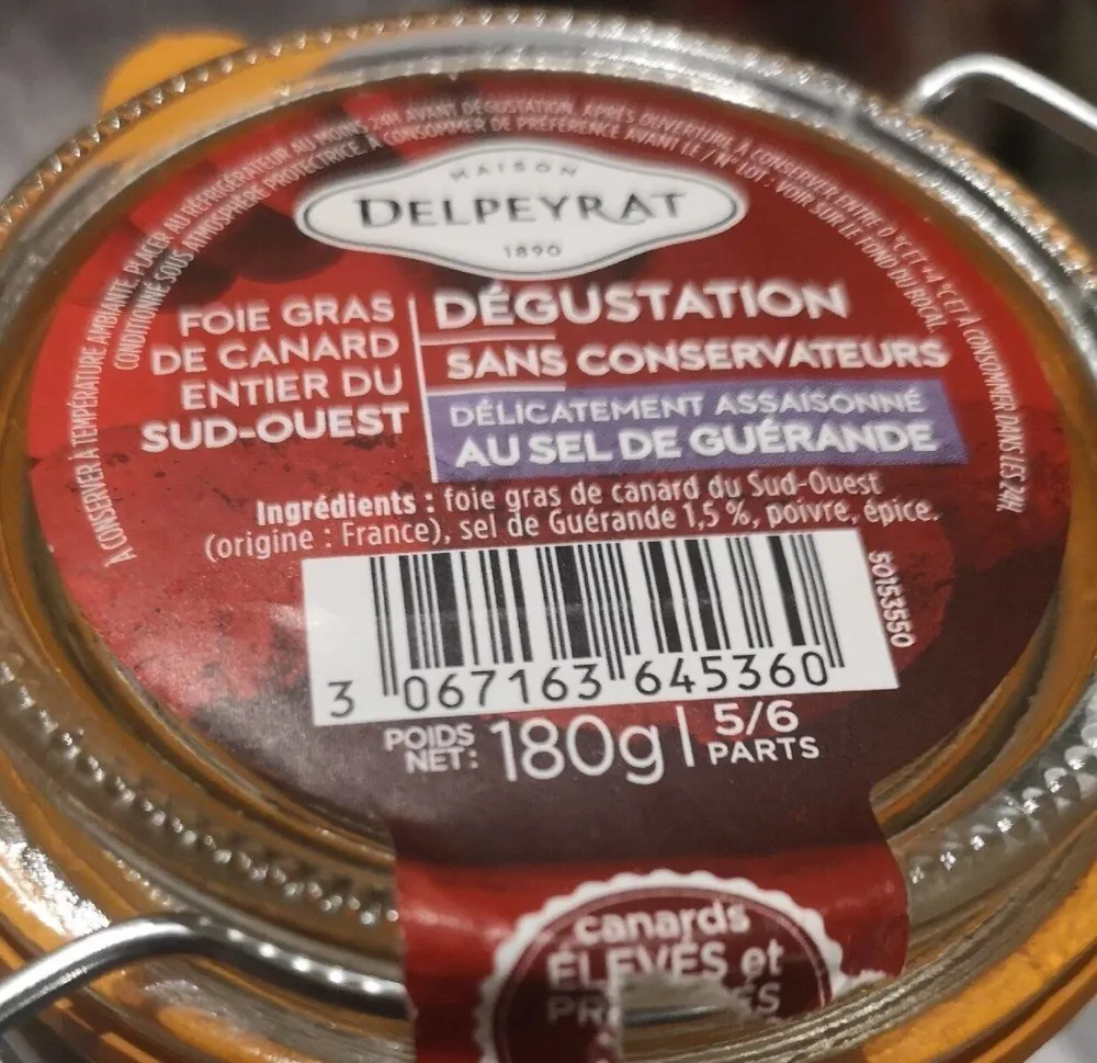 Foie gras de canard entier du Sud Ouest