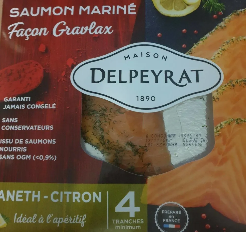 Saumon mariné facon gravelax