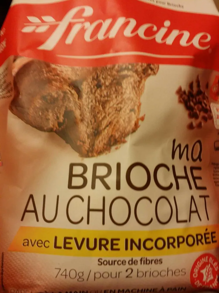 Ma brioche au chocolat avec levure incorporée