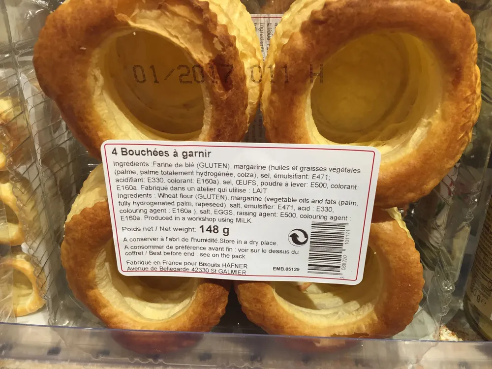 4 bouchées à garnir