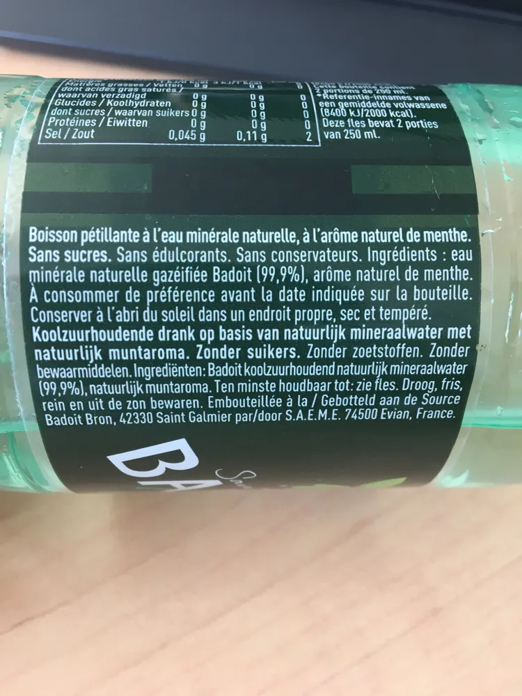 Badoit menthe