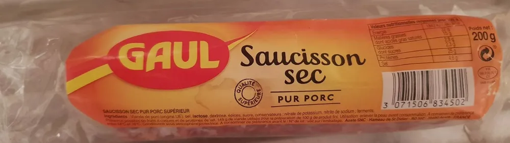 Saucisson sec pur porc