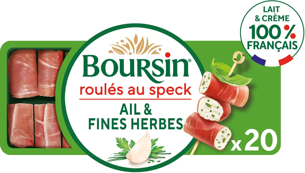 Boursin® Apéritif Les roulés Jambon fumé Ail & Fines Herbes