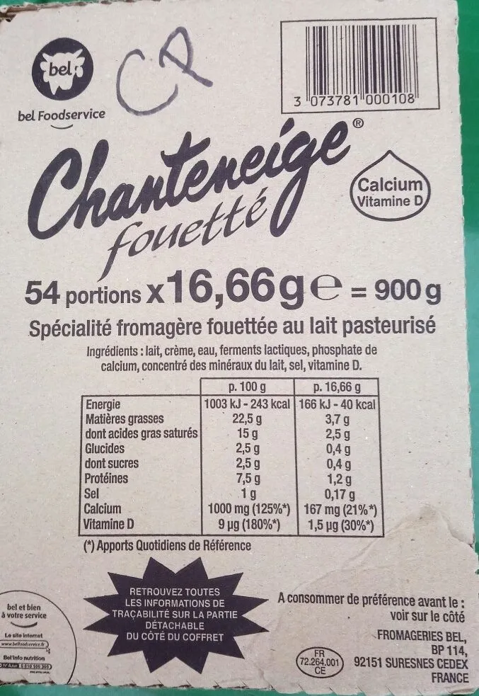 Chanteneige Fouetté Nature 23 %