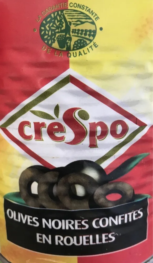 Olives noires confites en rouelles