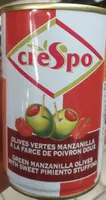 Olives Vertes à La Farce De Poivron Doux, La Boite De