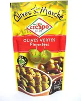 Les Olives du Marché, olives vertes pimentées, pour apéritif