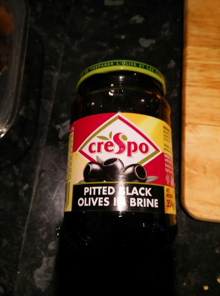 Pitted black olives in brine