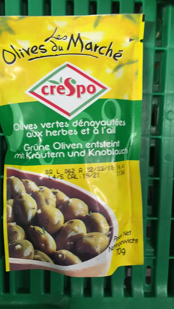 Pitted Green Olives with Herbs and Garlic