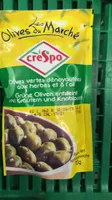 Pitted Green Olives with Herbs and Garlic