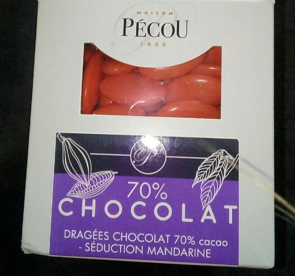 Dragée chocolat 70% cacao mandarine