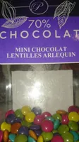 Mini chocolat lentilles arlequin 70%chocolat