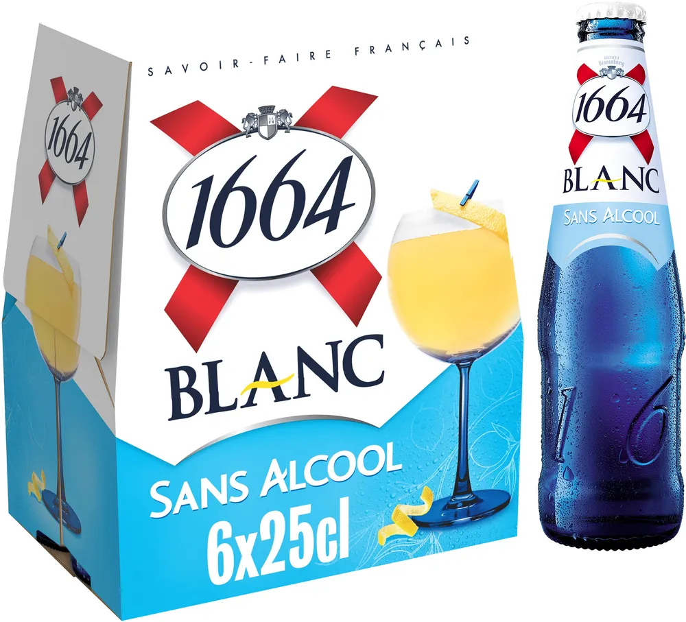 1664 6x25cl 1664 blanc sans alcool 0.4 degre alcool