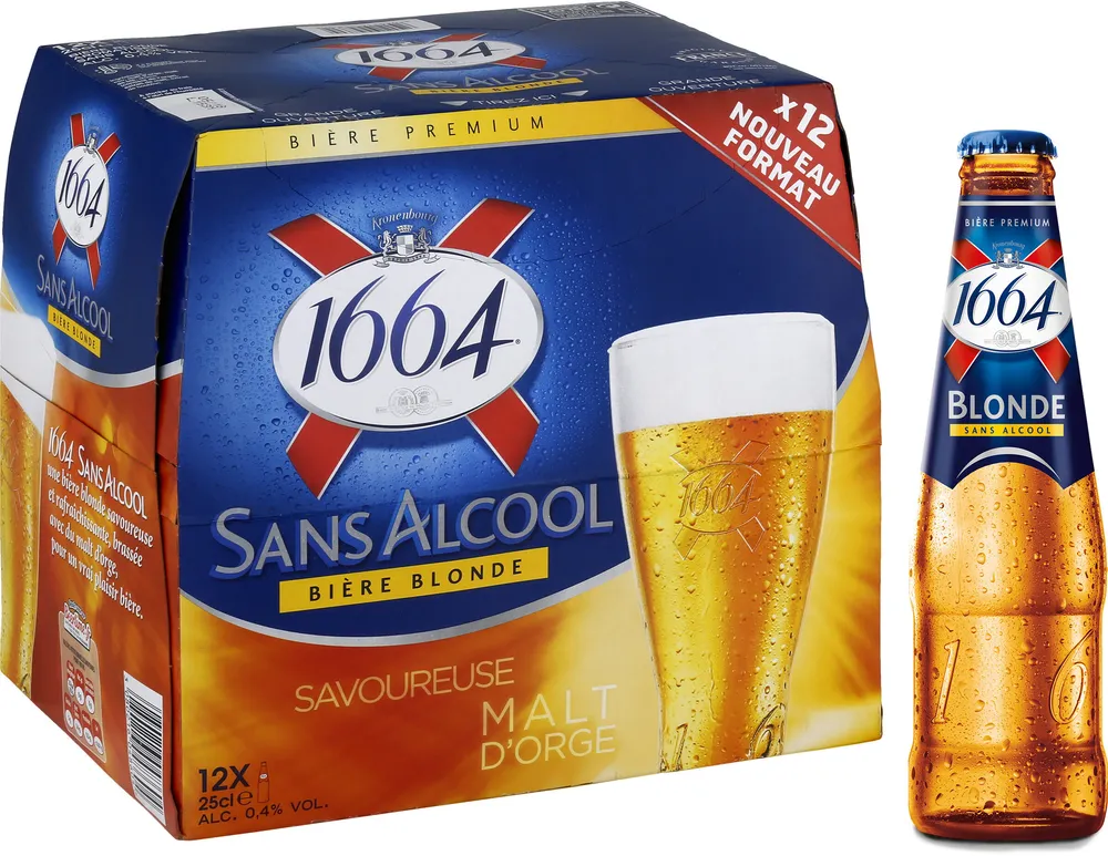 1664 - 12x25cl 1664 blonde sans alcool - 0.40 degre alcool