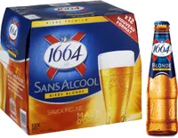 1664 - 12x25cl 1664 blonde sans alcool - 0.40 degre alcool
