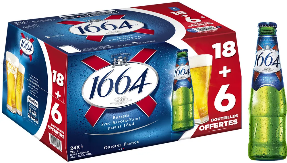 1664 18x25cl 1664 + 6 bouteilles offerte 5.5 degre alcool