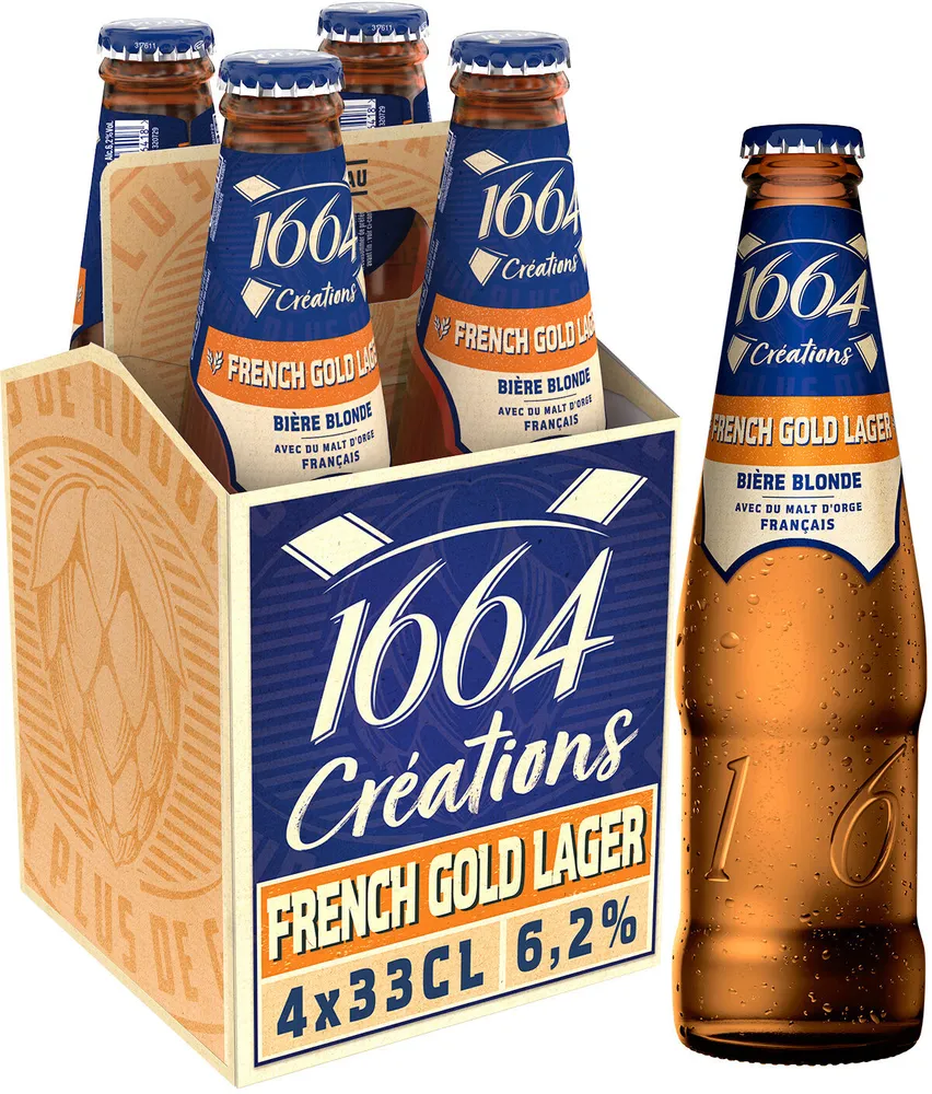 1664 4x33cl 1664 creations french gold 6.2 degre alcool