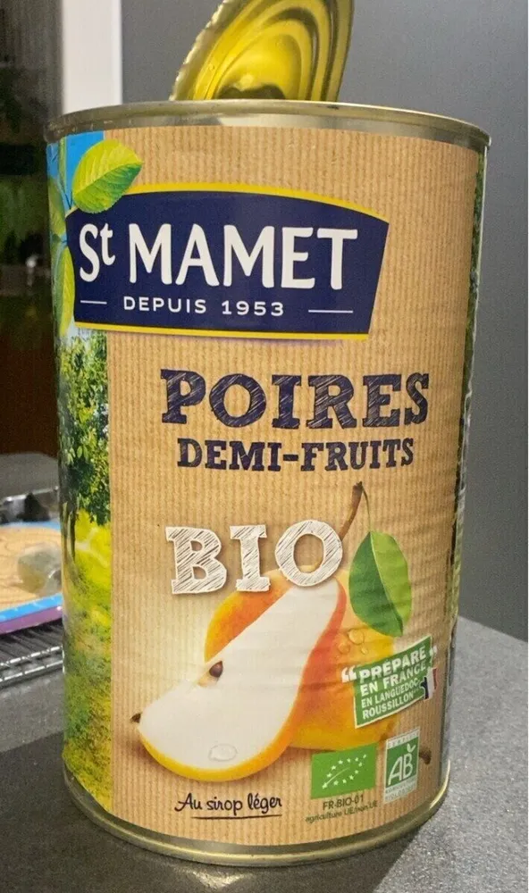 Poires bio sirop