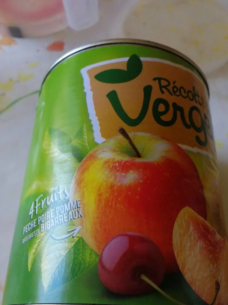 4 fruits pêche poire pomme brisure de bigarrraux