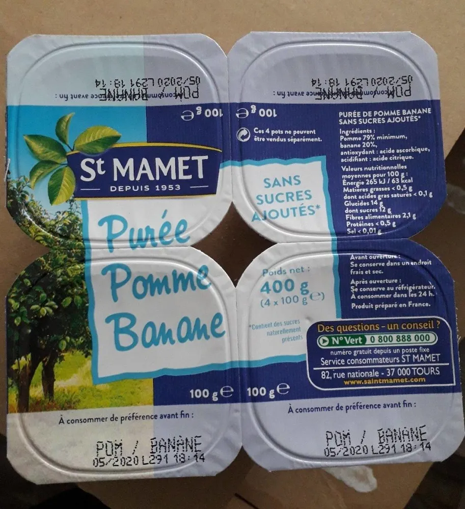 Compotes pomme banane