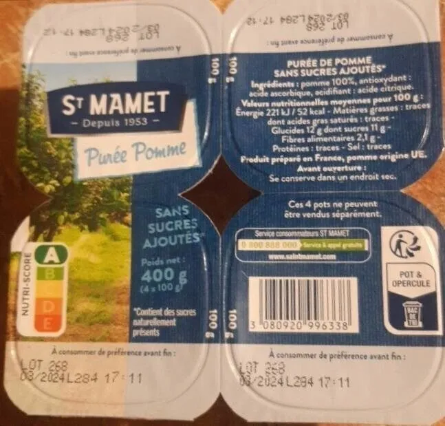 purée de pommes