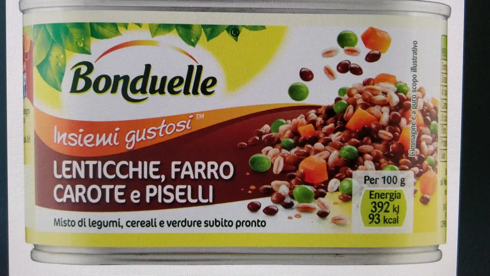 Bonduelle insiemi gustosi lenticchie, farro, carote e piselli
