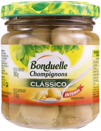 Cogumelo Champignon Inteiro Em Conserva Clássico Bonduelle Vidro 115g