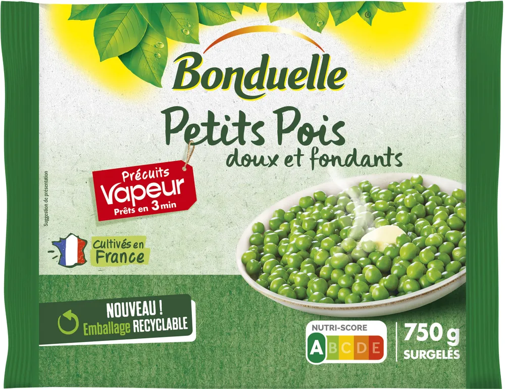 Petits pois doux précuits vapeur