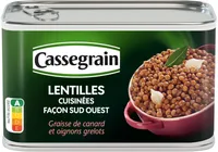 Lentilles cuisinées graisse canard