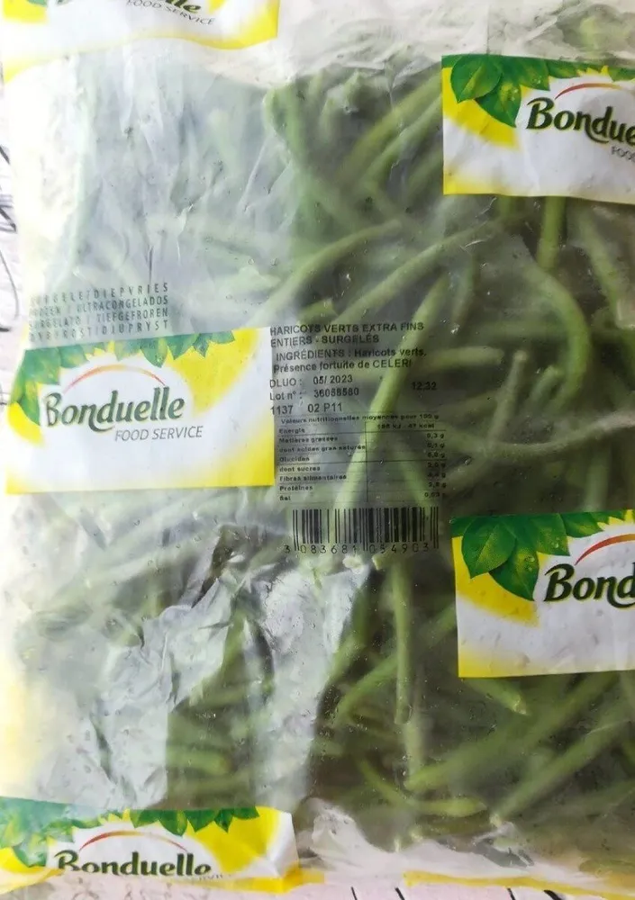 Haricots verts extra fins entiers surgelés