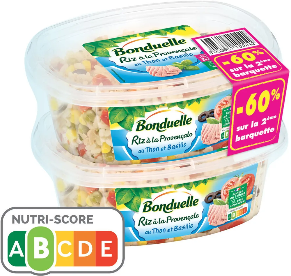 Riz à la Provençale au Thon & Basilic Bonduelle 320gx2 2éme à -60%