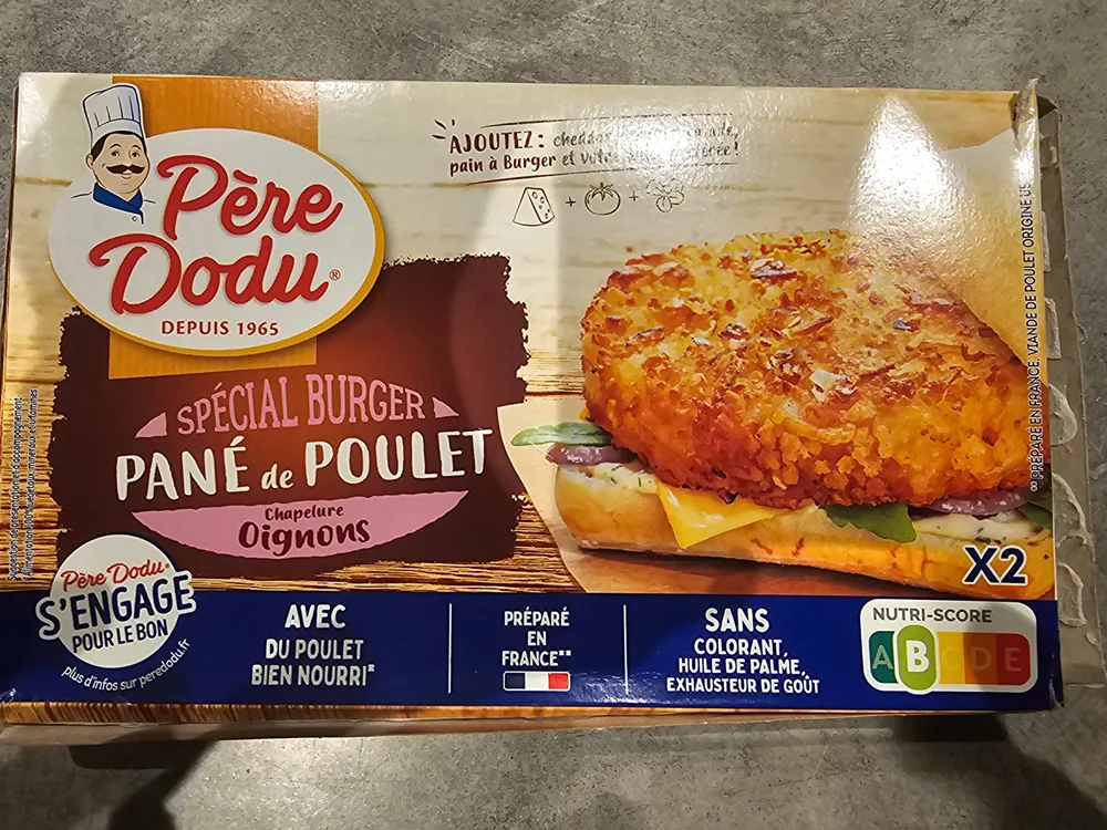 SPÉCIAL BURGER PANÉ de POULET Chapelure Oignons