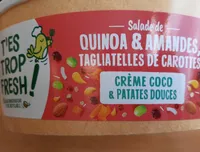 Salade Quinoa, Amandes, Carottes, Crème Coco, Patates Douces