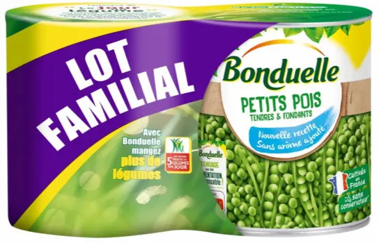 Lot x2 petit pois sans arome ajoutés