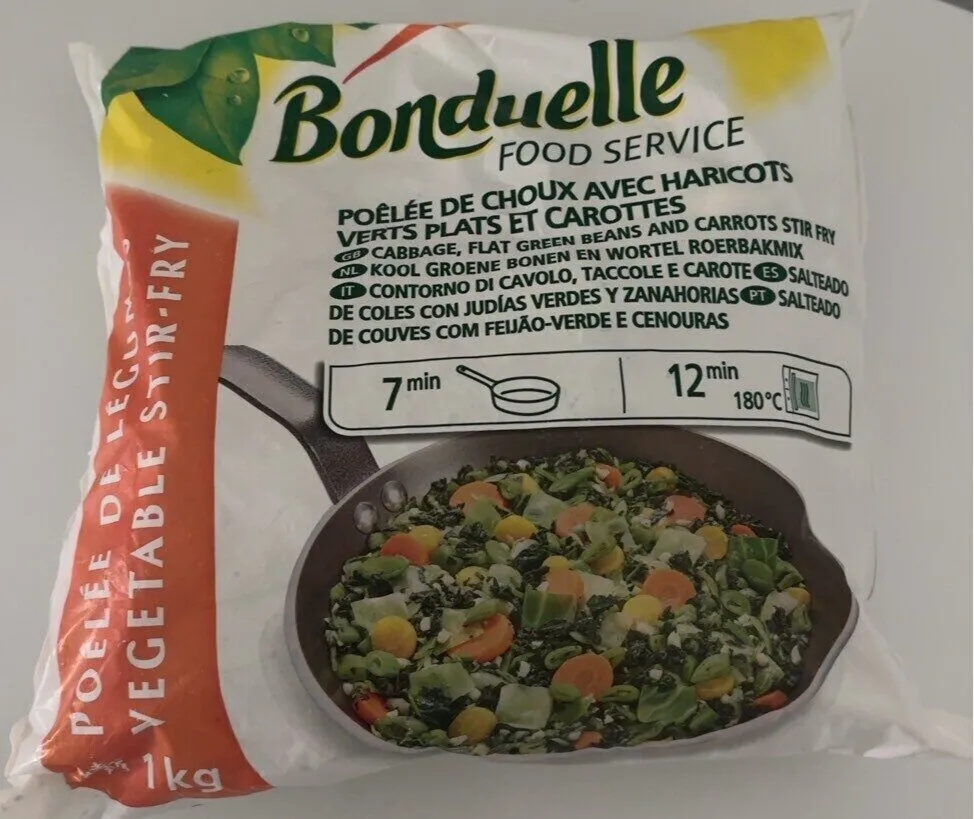 POÊLÉE DE CHOUX AVEC HARICOTS VERTS PLATS ET CAROTTES