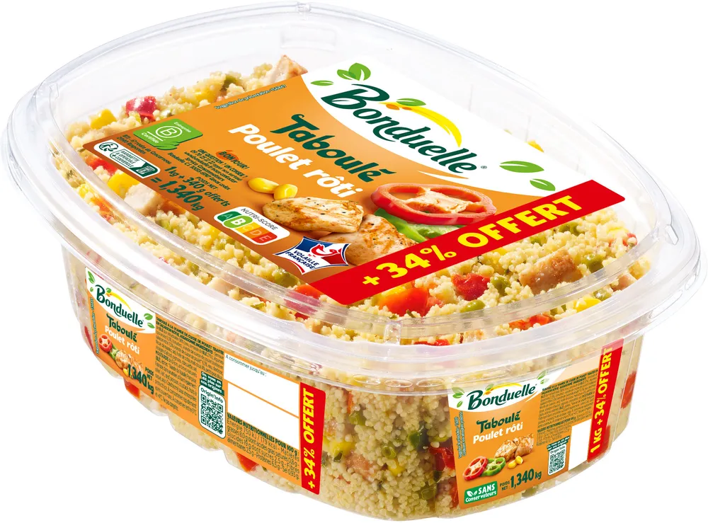 Taboulé poulet 1kg 34% offert