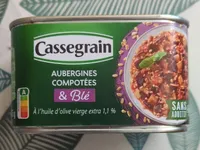Aubergines compotées et blé