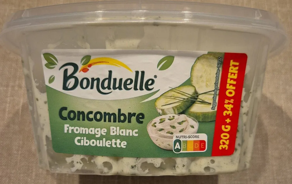 Concombre fromage blanc ciboulette
