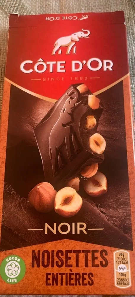 Cote d'or chocolat noir noisette