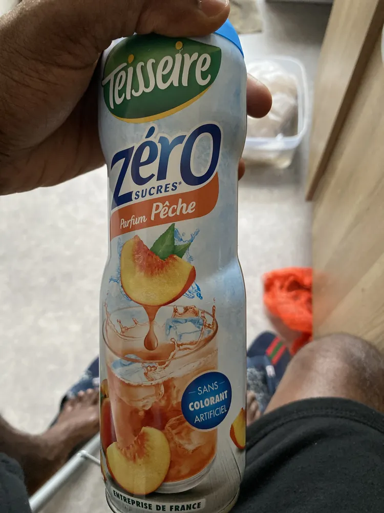 Sirop de pêche zéro sucres