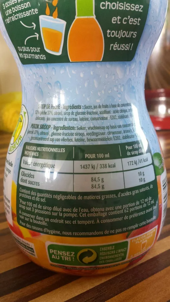 Sirop de pêche