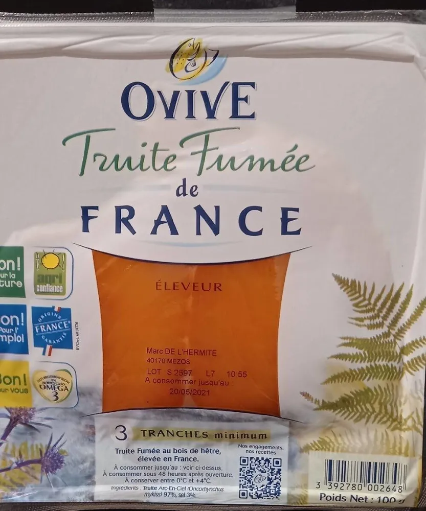 Truite fumée de France