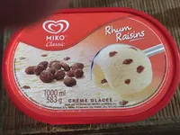 Crème glacée rhum-raisins