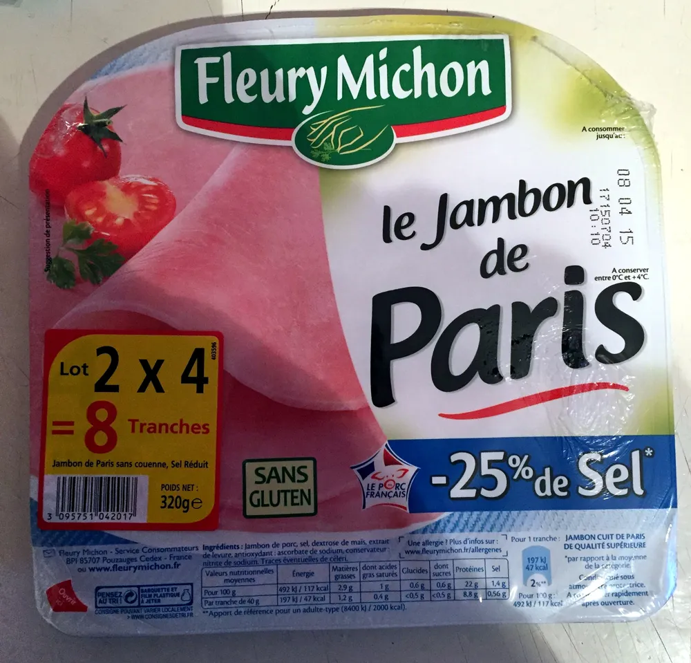 Jambon cuit de Paris de qualité supérieure